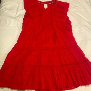 Woman’s red dress
